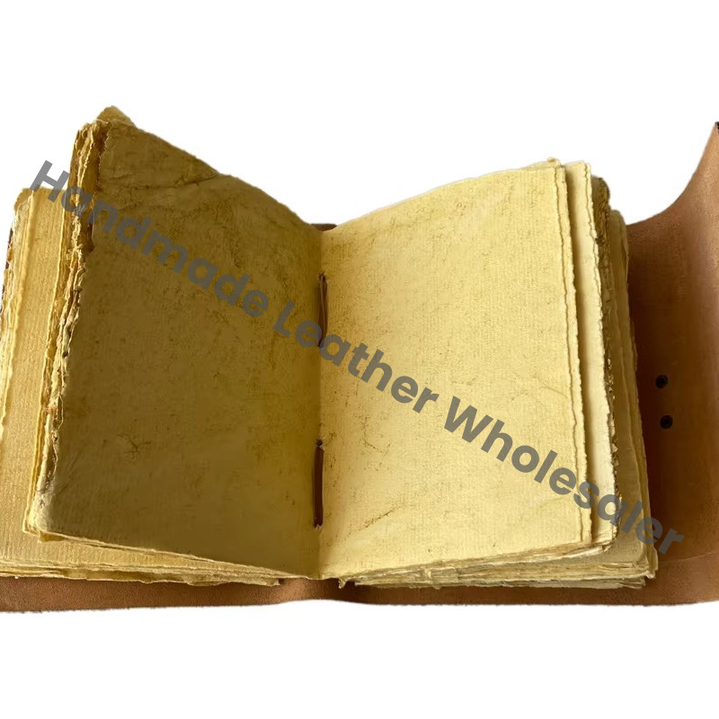 Vintage Book Shadows Leather Cover High Quality Gift Box Journal Planner Sketchbook with Deckle Paper