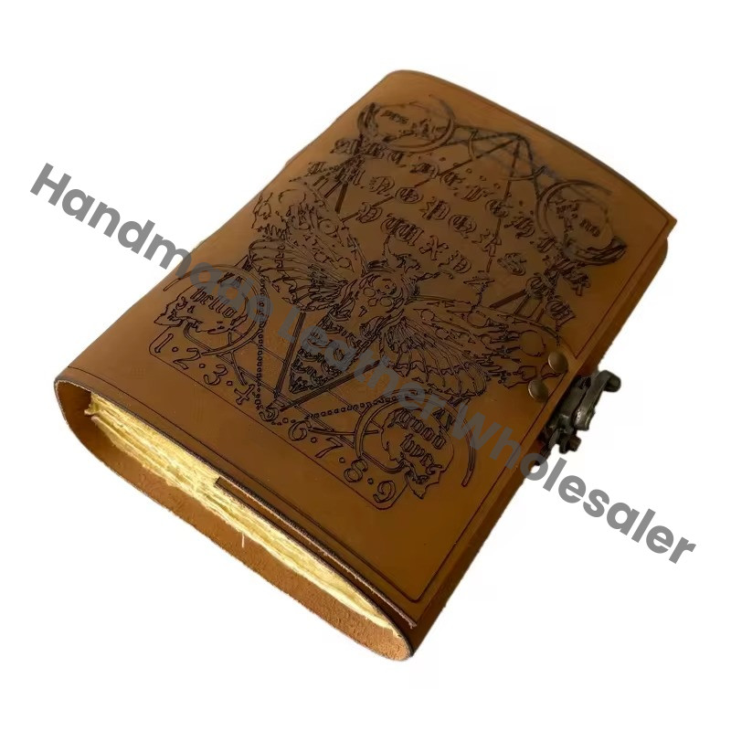 Vintage Book Shadows Leather Cover High Quality Gift Box Journal Planner Sketchbook with Deckle Paper