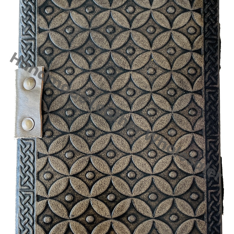 Vintage Book Shadows Sketchbook Deckle Old Pages Blank Travel Leather Hardcover Journal Charcoal Women Third Eye Celtic Gift