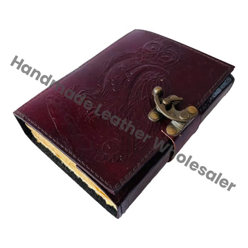 Vintage Bound Leather Book of Spells Journal Owls Notebook Rugged Diary Gift for Wife Book of Shadows Planner Brown Diary