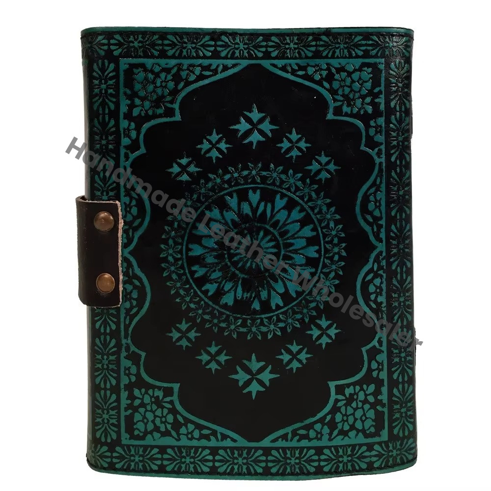 Vintage Bound Wiccan Celtic Cross Leather Hardcover Journal Handmade Notebooks Woman Large Book Spell Sketchbook Supplies Diary