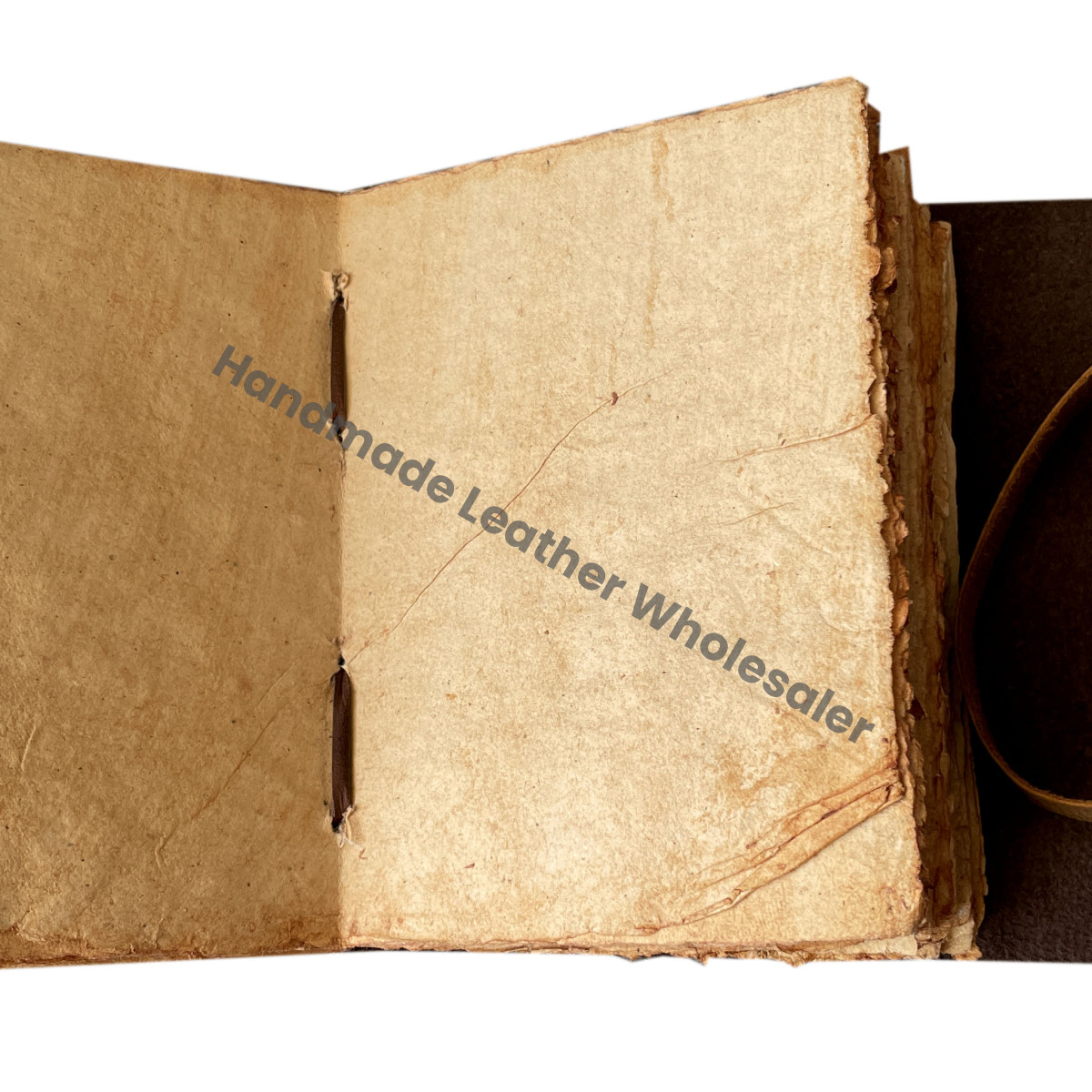 Vintage Brown Soft Leather Bound Thermal Binding A4 Sheets Eco-friendly Paper Handmade Gift Address Book