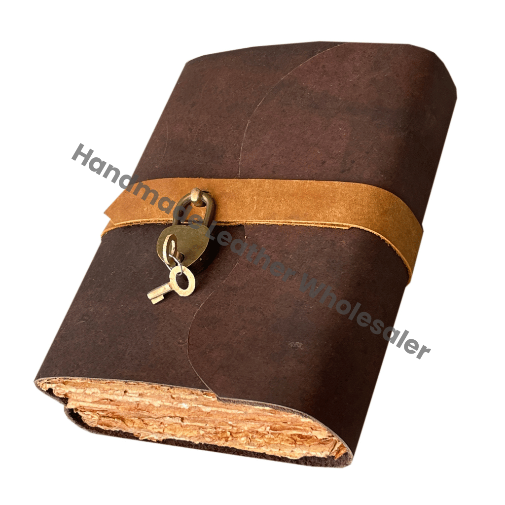 Vintage Brown Soft Leather Bound Thermal Binding A4 Sheets Eco-friendly Paper Handmade Gift Address Book