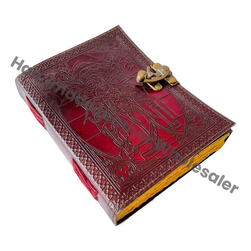 Vintage Brown Wiccan Deckle Edge Paper Daily Planner Notebook with Blank Spells Book Shadows Journal for Drawing Sketches Gift