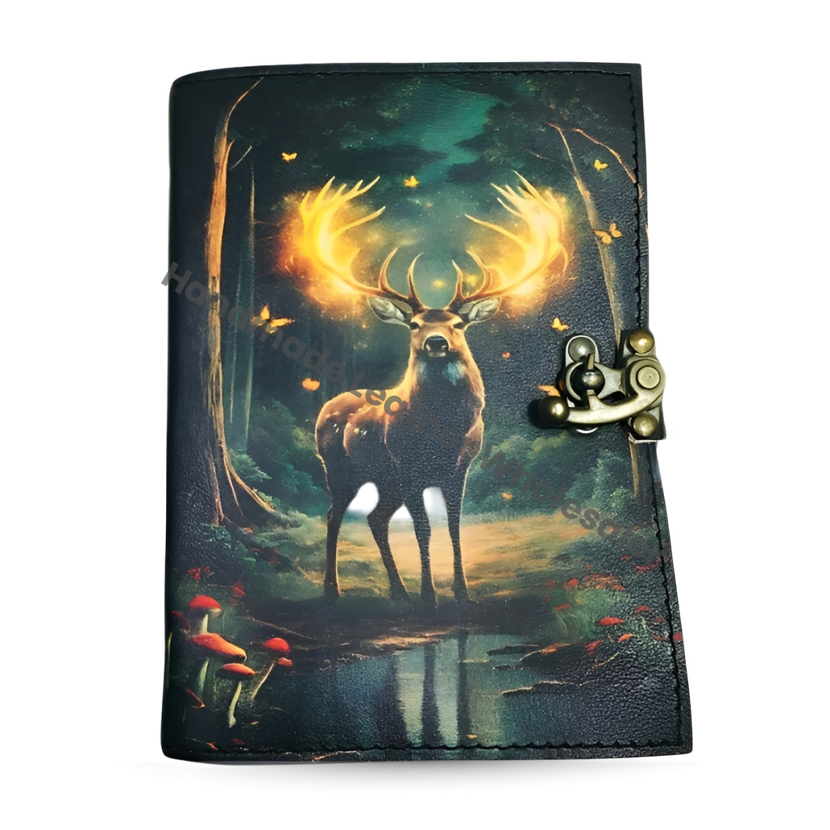 Vintage Deer Leather Journal: Blank Grimoire Book of Shadows