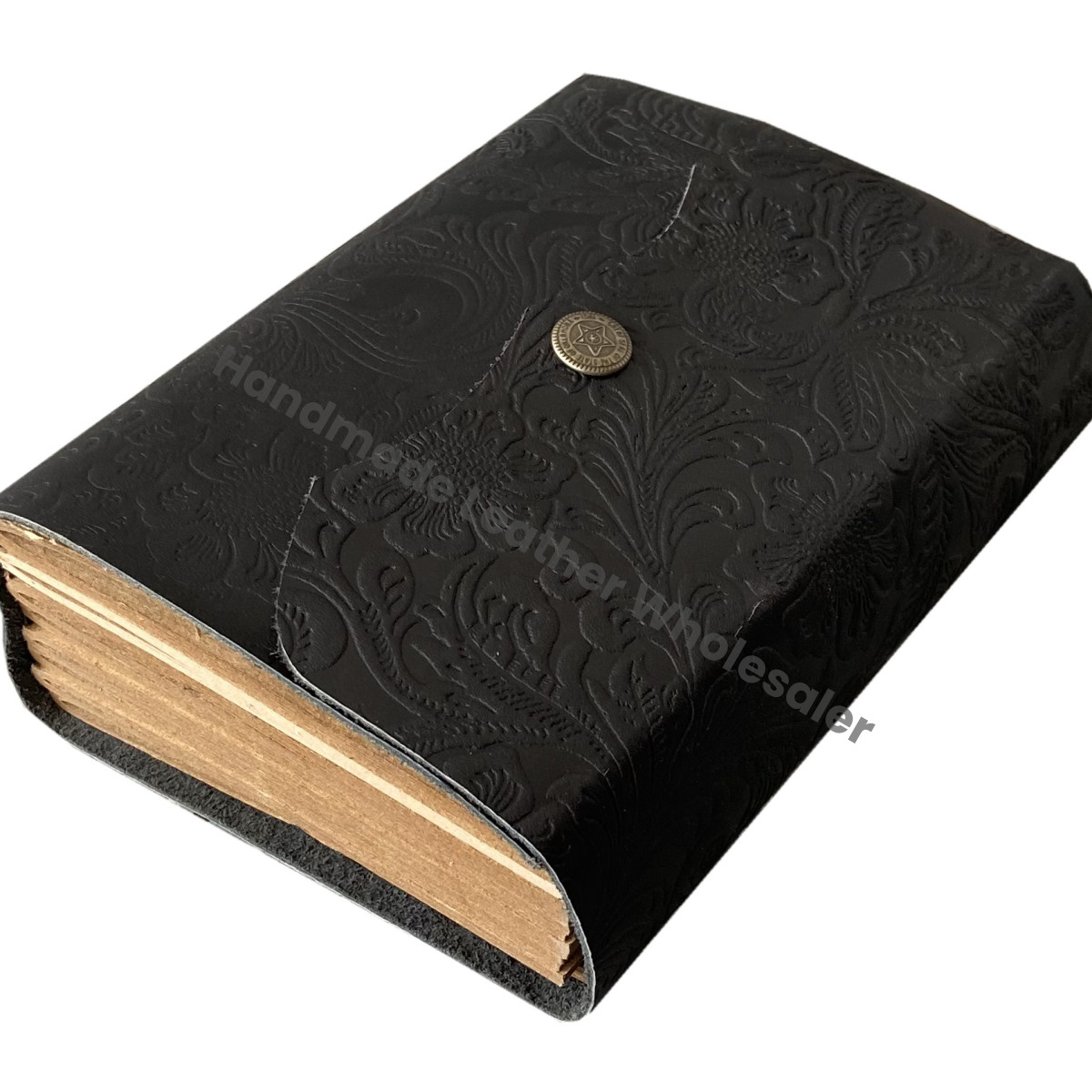 Vintage Flora Embossed Leather Address Book Bound Notebook Sketchbook Eco-friendly Paper Blank Spell Best Gift
