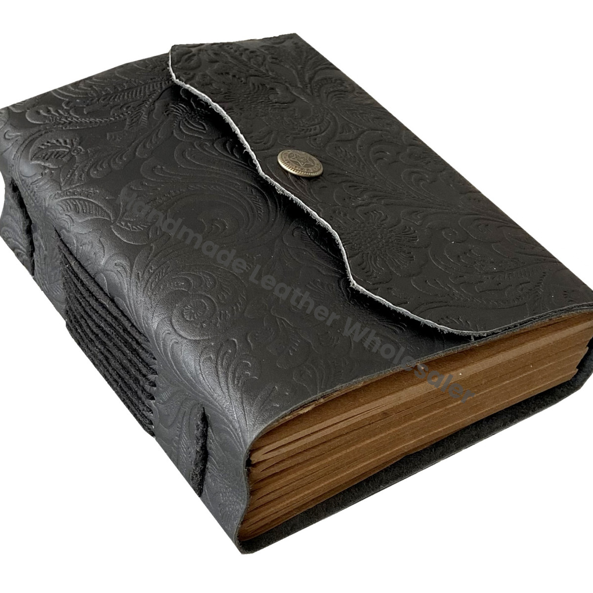 Vintage Flora Embossed Leather Address Book Bound Notebook Sketchbook Eco-friendly Paper Blank Spell Best Gift