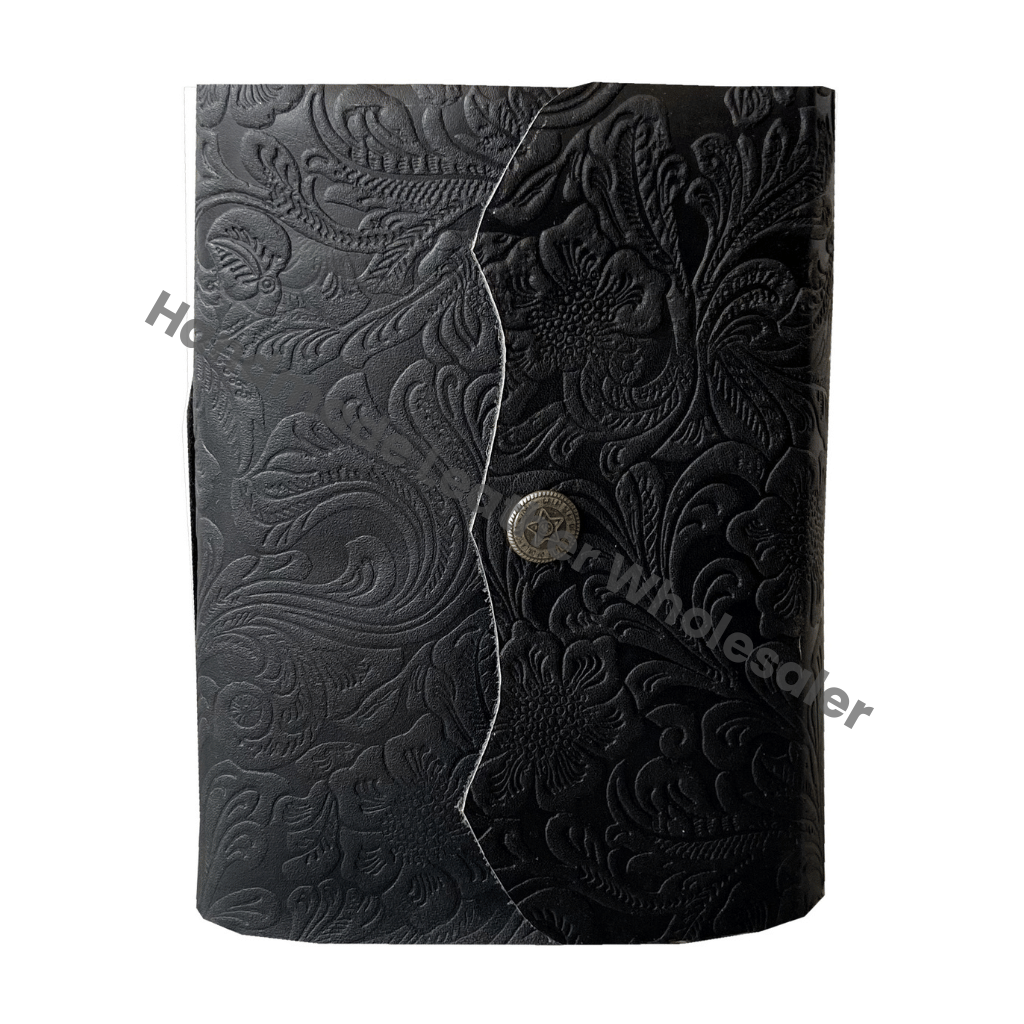 Vintage Flora Embossed Leather Address Book Bound Notebook Sketchbook Eco-friendly Paper Blank Spell Best Gift