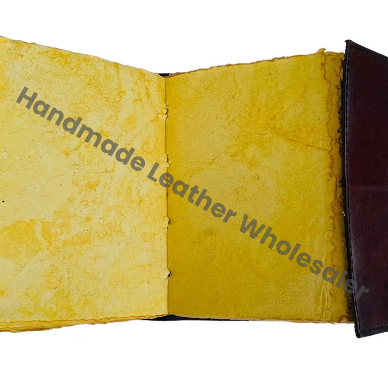 Vintage Genuine Tiki man Leather Hardcover Journal Planner Deckle Edge Paper Custom Logo Recyclable Gift Travel Office Use