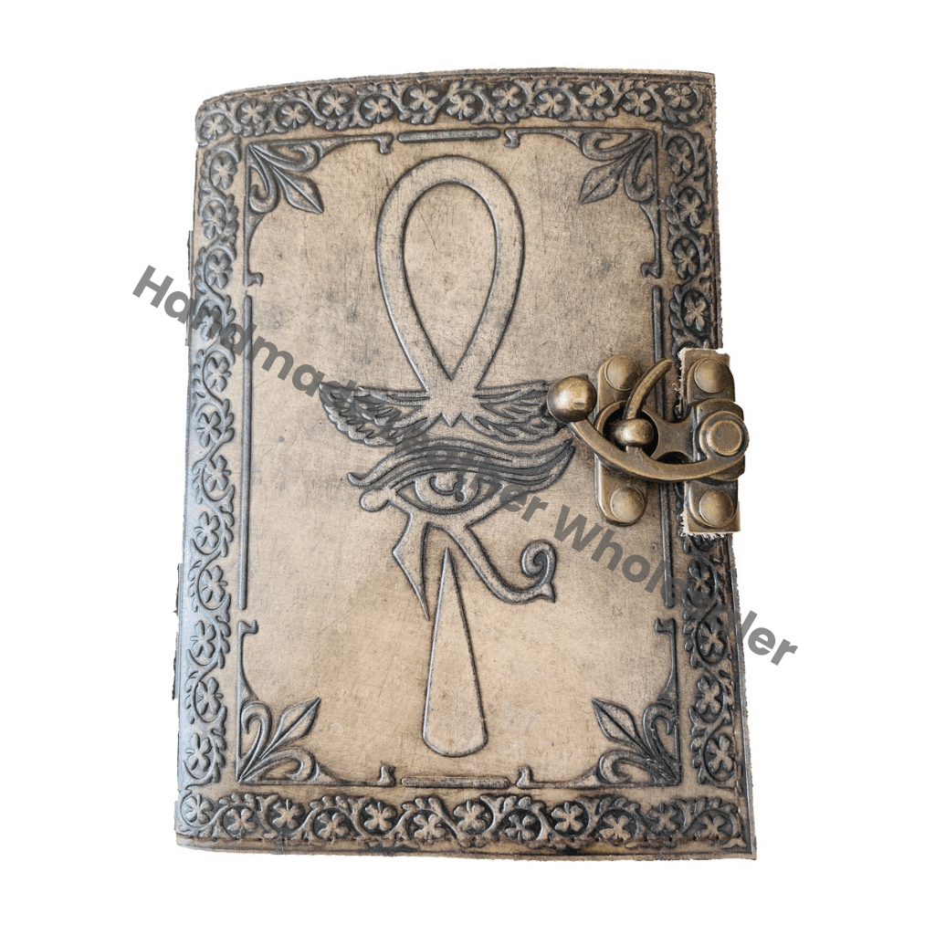 Vintage Handmade Embossed Leather Journal Eye of Horus Third Eye Leather Journal Color Design Notebook & Sketchbook Diary