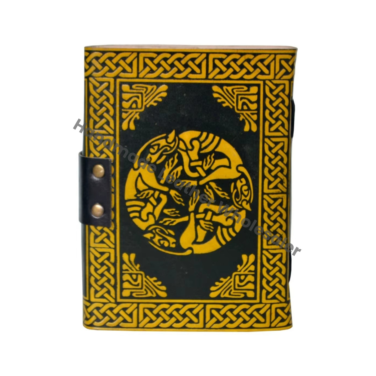 Vintage Handmade Leather Journal Large Woman Pentagram Sketchbook Planner Travel Diary Notebook Great Gift Idea