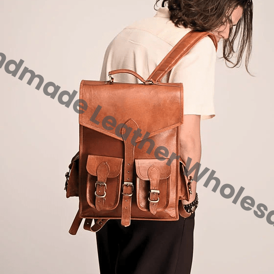 Vintage Leather Backpack Rucksack