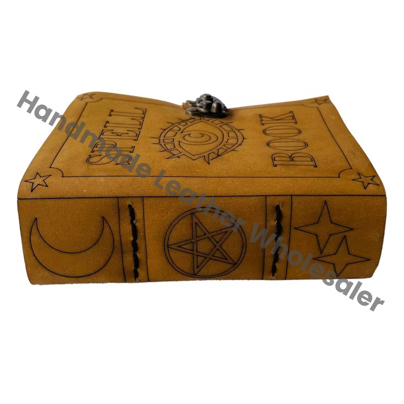 Vintage Leather Book of shadows Journal with Lock Handmade Diary Prayer Magical Eye of Horus Travel Writing Planner Journal