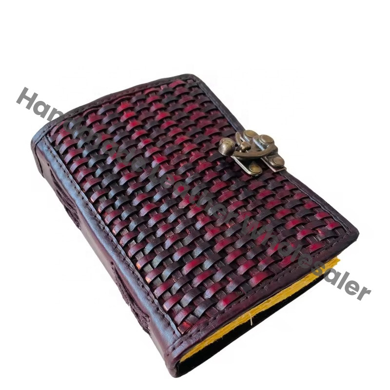 Vintage Leather Bound Hardcover Writing Brown Hand Notebook Students Office Luxury Blank Spell Book Recyclable Handmade Deckle