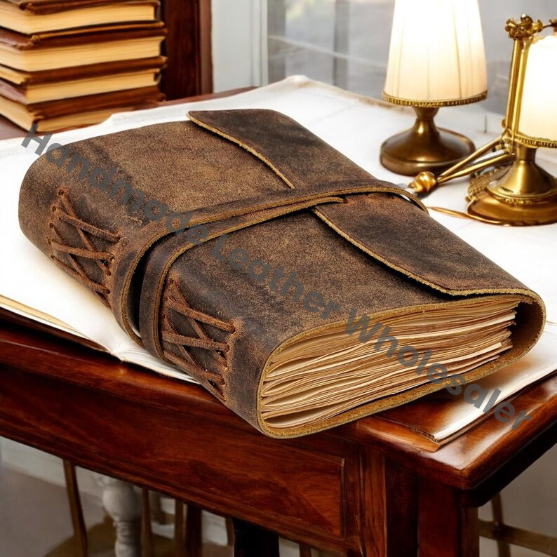 Vintage Leather Bound Journal – Handmade Deckle Edge Paper