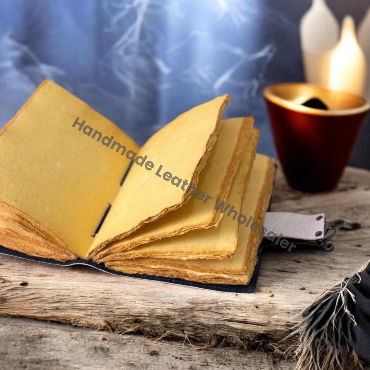 Pentagram Witch Moon Journal | Deckle Edge Notebook | Witchcraft Grimoire | Celestial Spell Book