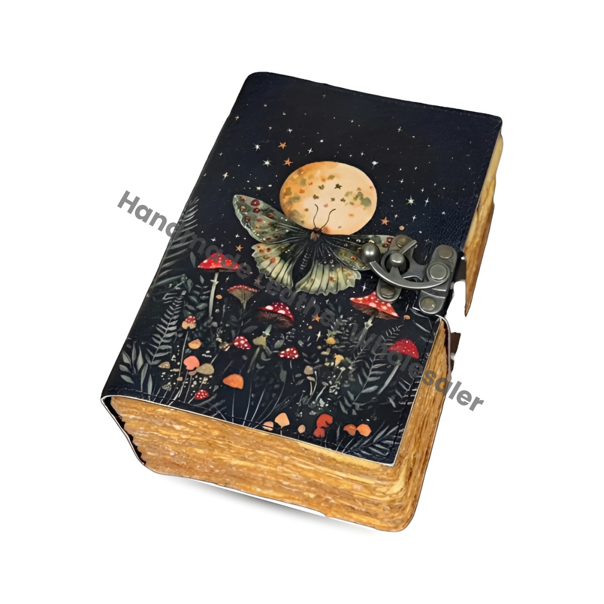 Vintage Leather Grimoire: Handmade Book of Shadows, Deckle Edge Paper