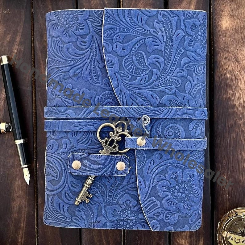 Vintage Leather Grimoire Journal – Handmade Deckle Edge Book