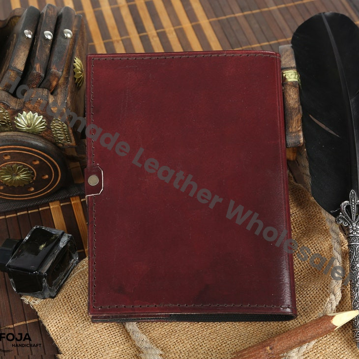 Vintage Leather Grimoire Journal • Handmade Paper Sketchbook