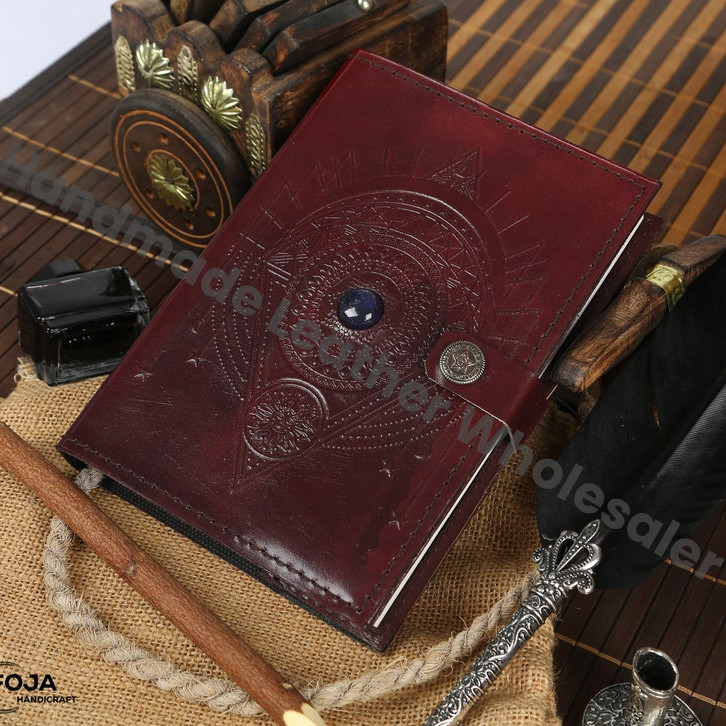 Vintage Leather Grimoire Journal • Handmade Paper Sketchbook