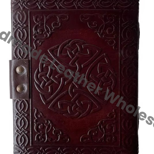 Vintage Leather Handmade Quiet Book & Journal Eco-friendly Paper Hard Cover Genuine Leather Notebook and Diary in Deckle Edge