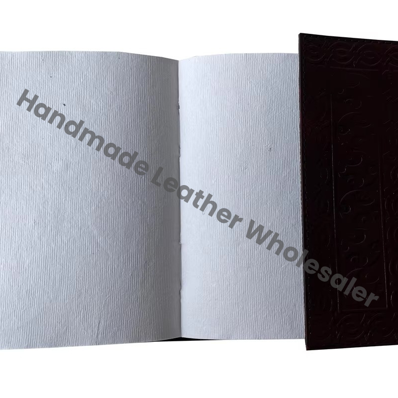 Vintage Leather Handmade Quiet Book & Journal Eco-friendly Paper Hard Cover Genuine Leather Notebook and Diary in Deckle Edge
