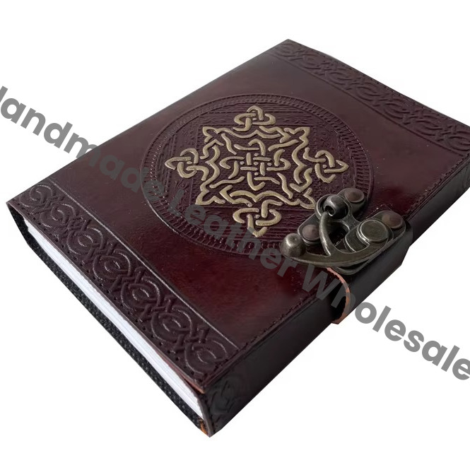Vintage Leather Handmade Quiet Book & Journal Eco-friendly Paper Hard Cover Genuine Leather Notebook and Diary in Deckle Edge