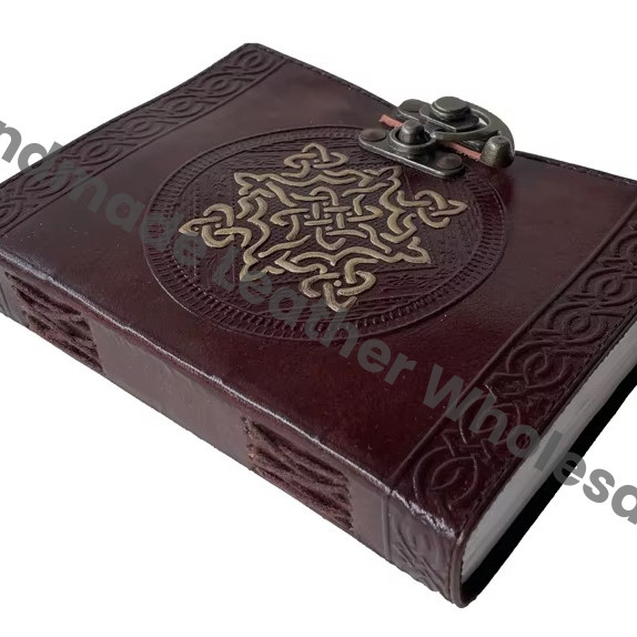 Vintage Leather Handmade Quiet Book & Journal Eco-friendly Paper Hard Cover Genuine Leather Notebook and Diary in Deckle Edge