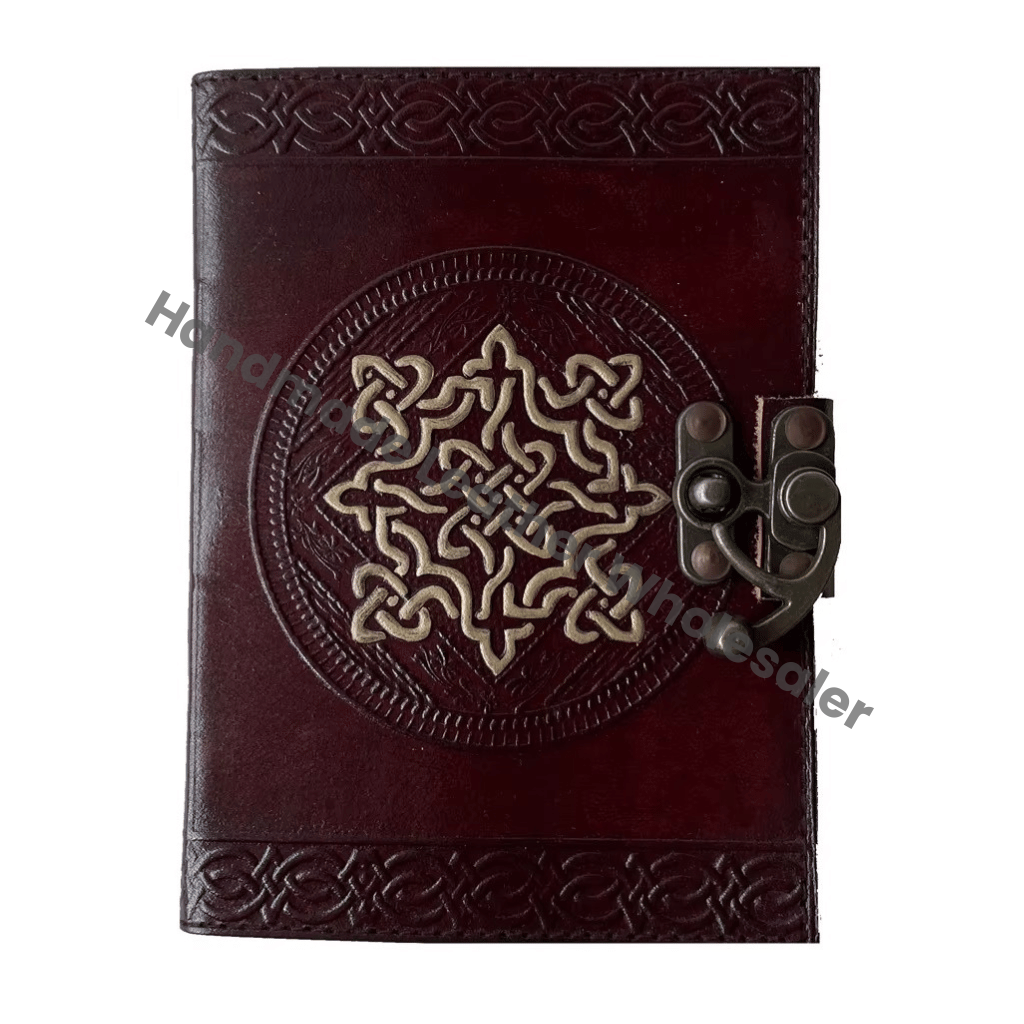 Vintage Leather Handmade Quiet Book & Journal Eco-friendly Paper Hard Cover Genuine Leather Notebook and Diary in Deckle Edge