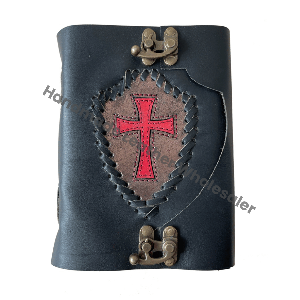 Vintage Leather Hardcover Journal Celtic Cross Design Unisex Deckle Edge Eco-Friendly Paper Planner Gift Box