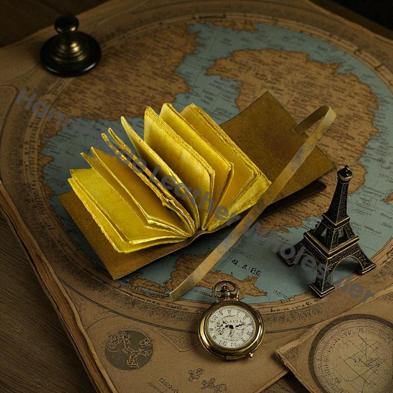 Vintage Leather Journal: Blank Book of Shadows - Antique Deckle Edge Paper