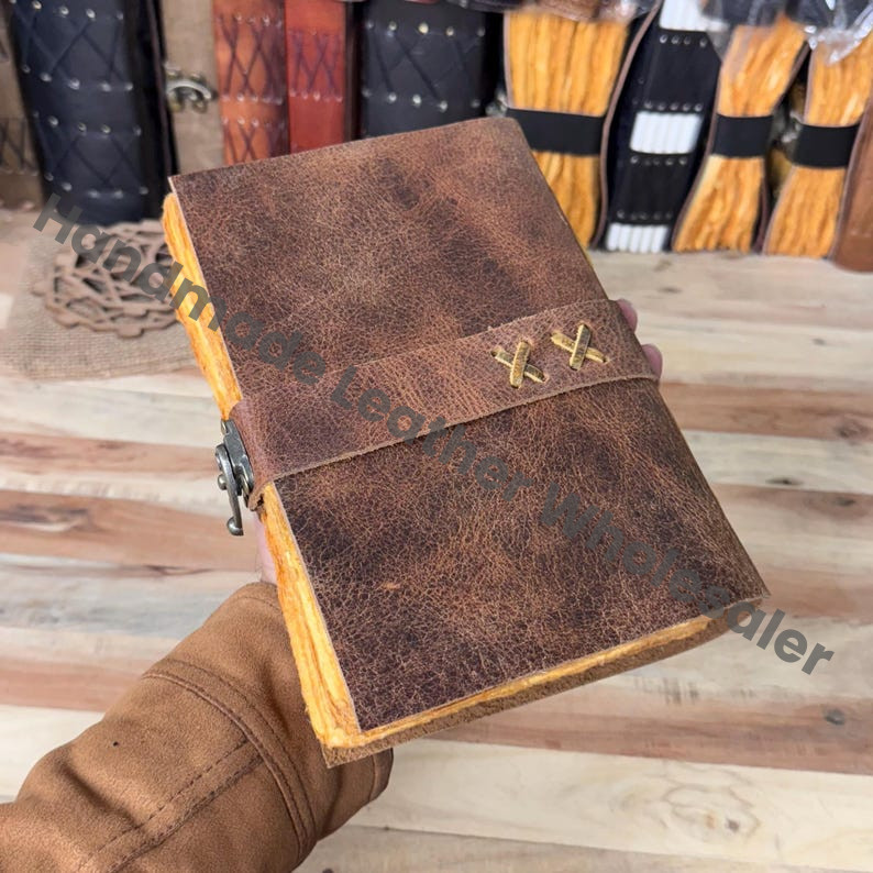 Vintage Leather Journal: Blank Book of Shadows, Deckle Edge Paper