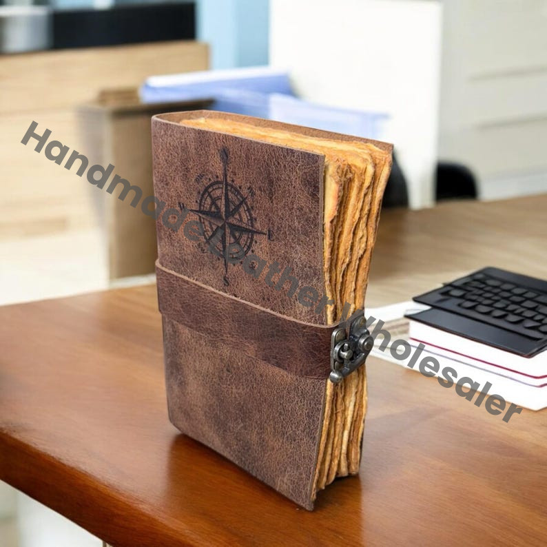 Vintage Leather Journal: Blank Book of Shadows, Deckle Edge Paper