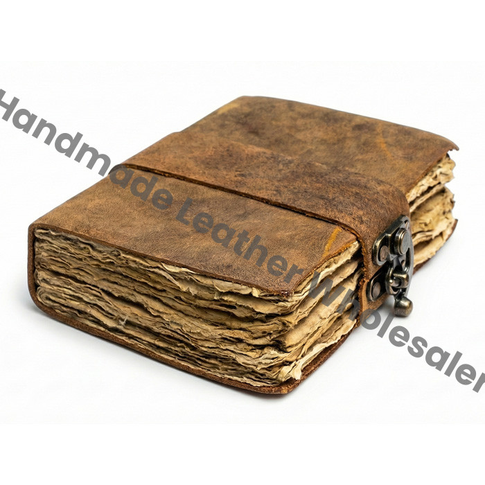 Vintage leather Journal - Blank Spell Book of Shadows, Grimoire Journal, Travel Writing Notebook, Antique Deckle Edge Paper