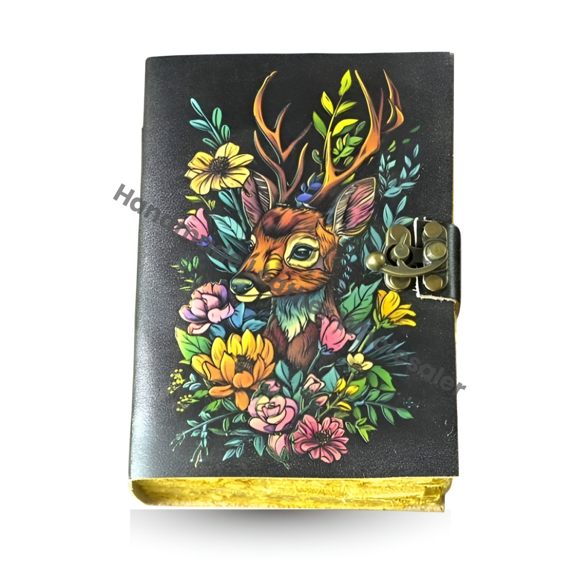 Vintage Leather Journal: Deer Print, Deckle Edge Paper, Book of Shadows (Copy)