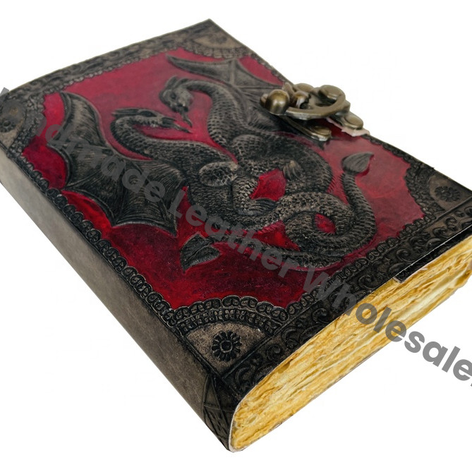 Vintage Leather Journal for Women Leather Bound Embossed Sketchbook Dragon Large Book of Spell Handmade Organizer Planner