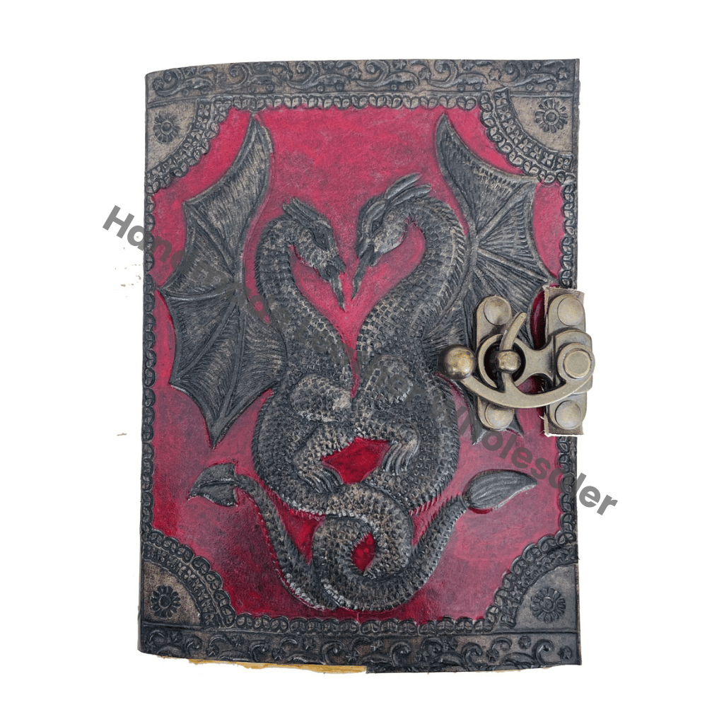 Vintage Leather Journal for Women Leather Bound Embossed Sketchbook Dragon Large Book of Spell Handmade Organizer Planner