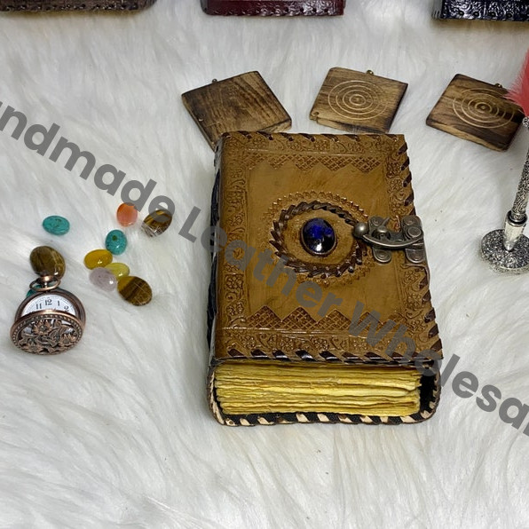 Vintage Leather Journal: Lapis Lazuli Celtic Stone Book of Shadows