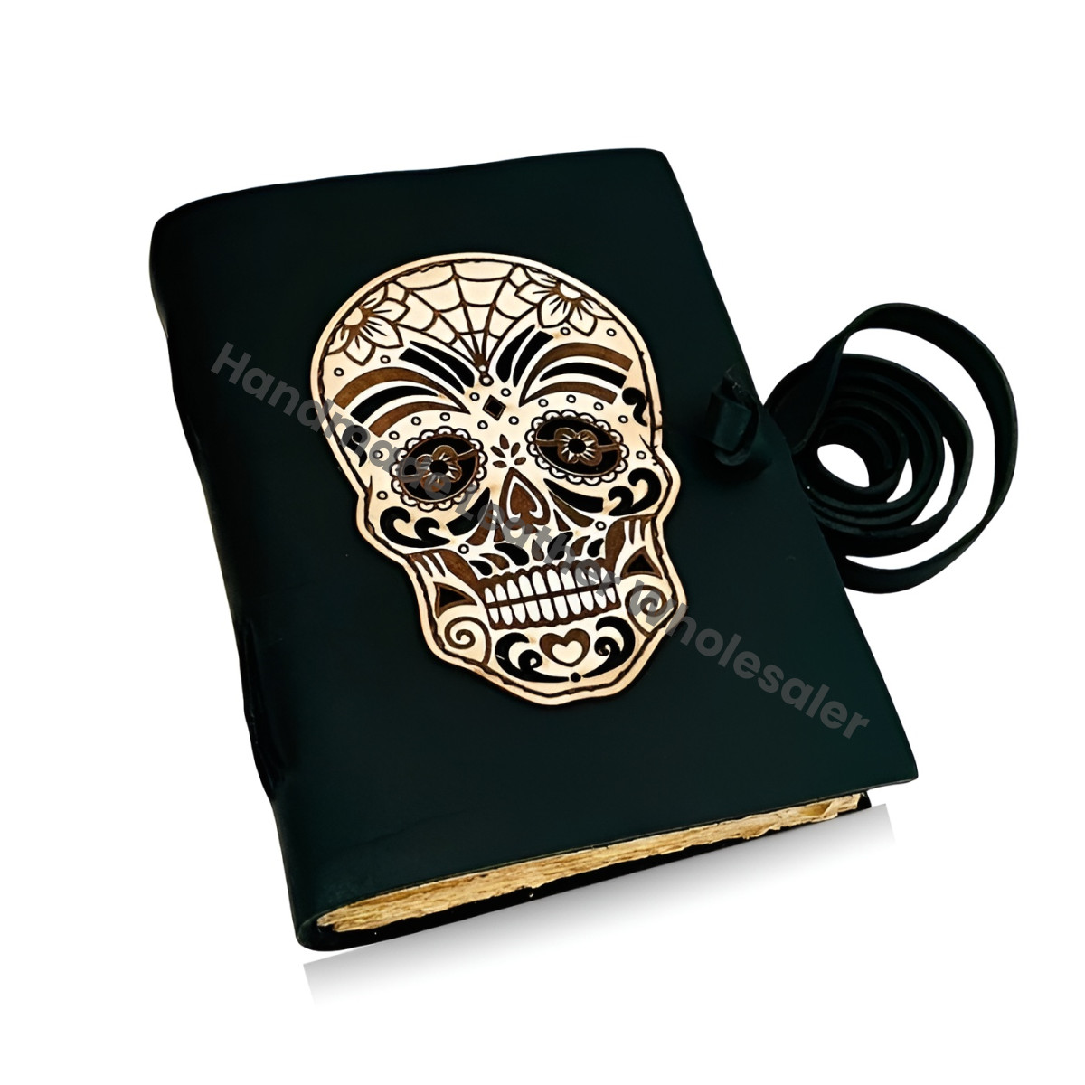 Vintage Leather Journal: Skull Book of Shadows, Antique Paper