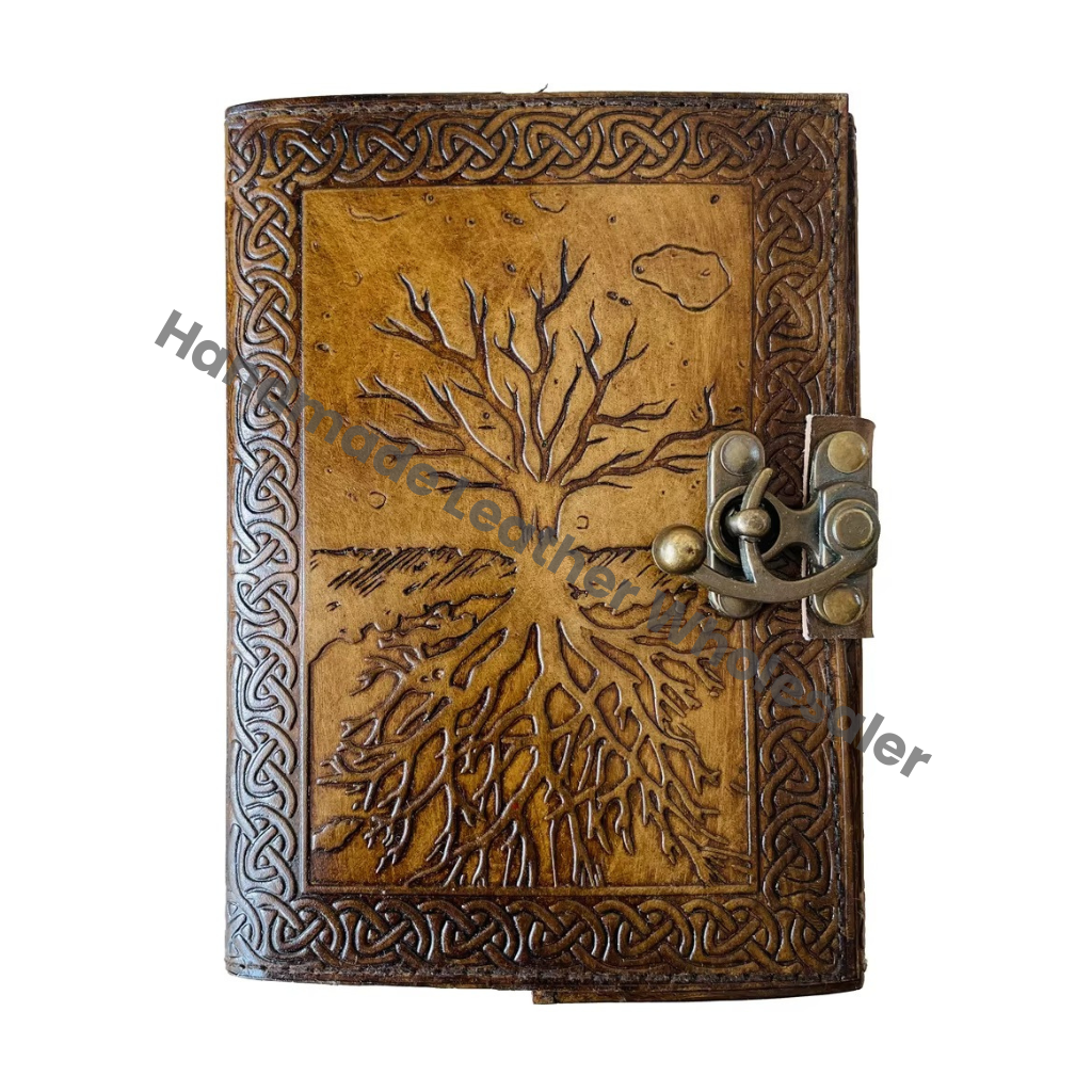 Vintage Leather Journal Tree of Life Bound Notebook Vintage Deckle Edge Paper Writing Book of Shadows Planner Travel Diary