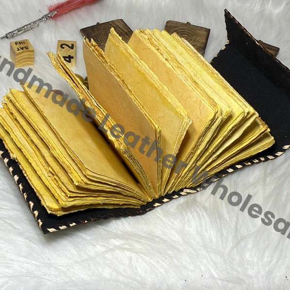 Vintage Leather Journal: Tree of Life Grimoire, Lapis Lazuli Stone