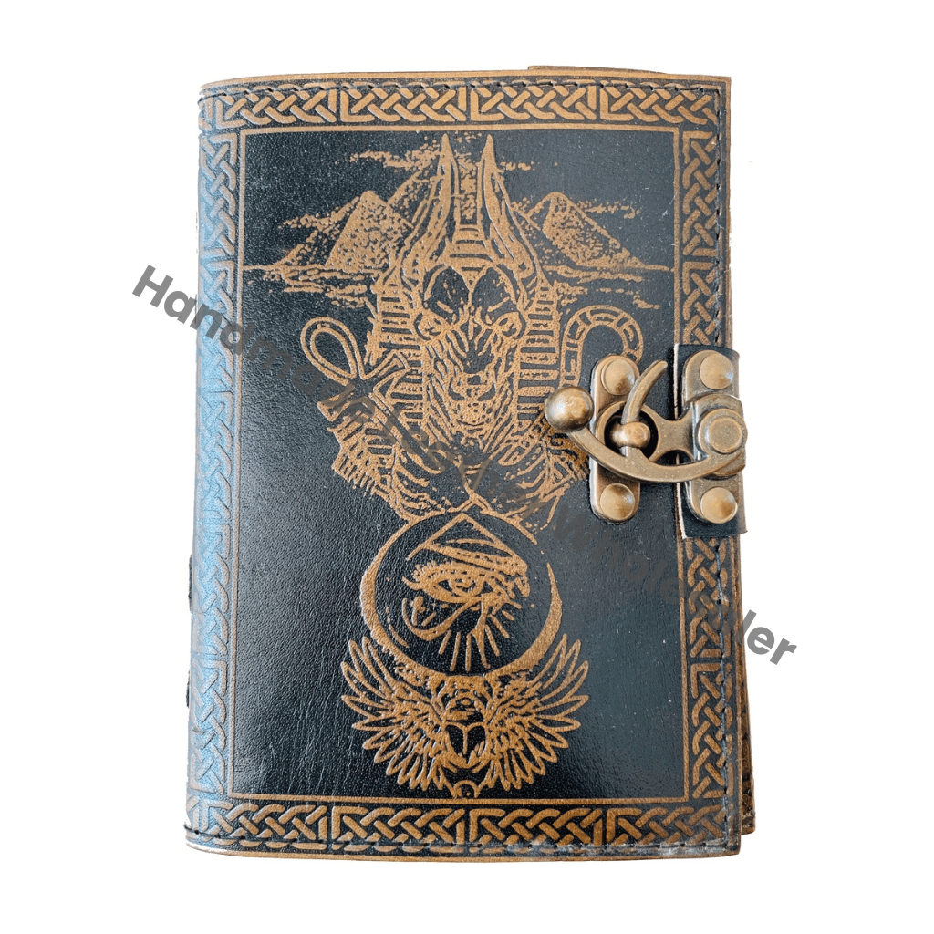 Vintage Leather Spiral Binding Journal for Women Eye of Horus Sketchbook Shadows Deckle Pages Third Eye Celtic Blank Witch Gift