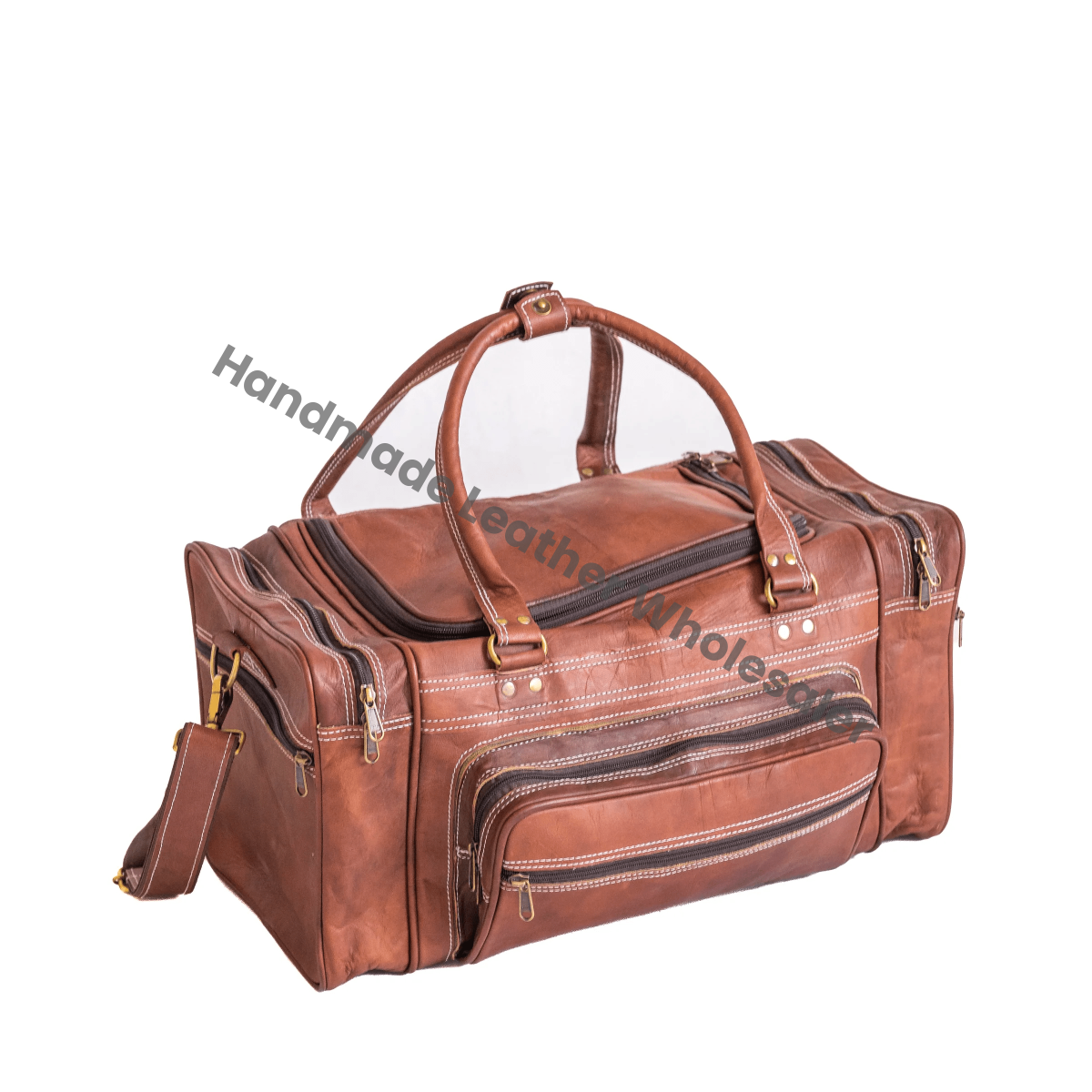 Vintage Leather Travel Duffle Bag