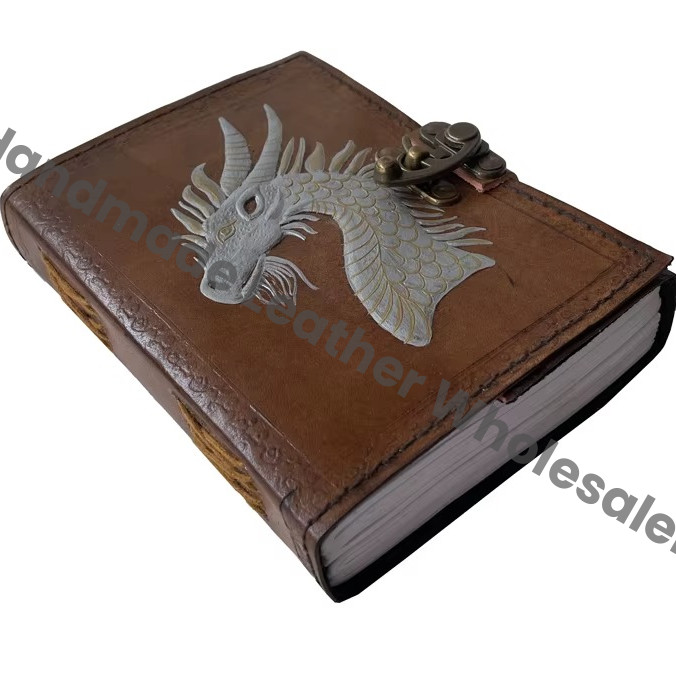 Vintage Perfect Address Book Eco-friendly Paper Embossed Leather Bound Journal Dragon Game Thrones Diary Clasp Lock