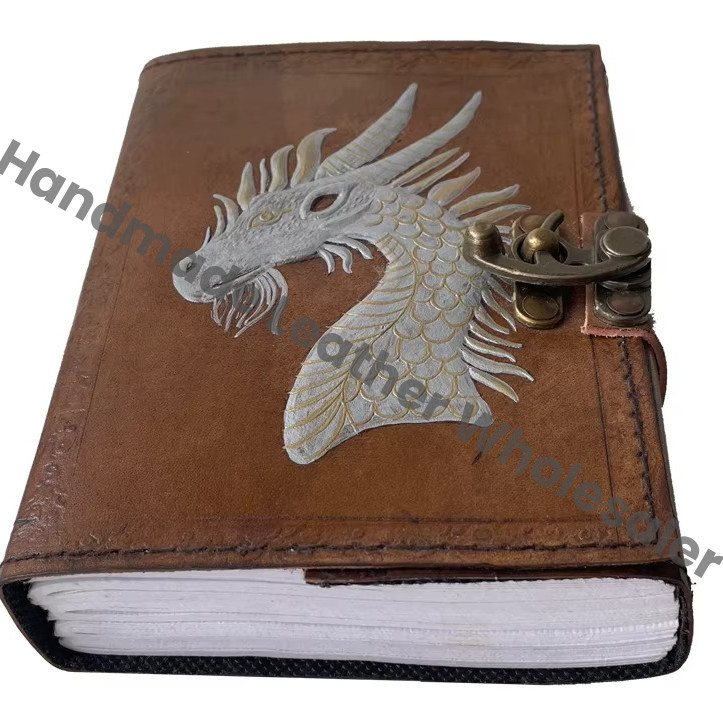 Vintage Perfect Address Book Eco-friendly Paper Embossed Leather Bound Journal Dragon Game Thrones Diary Clasp Lock