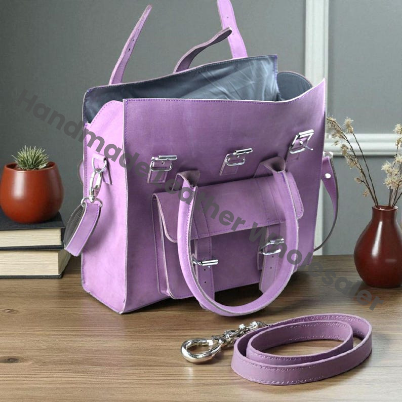 Vintage Prepull Leather Satchel: Soft Genuine Leather Crossbody Bag