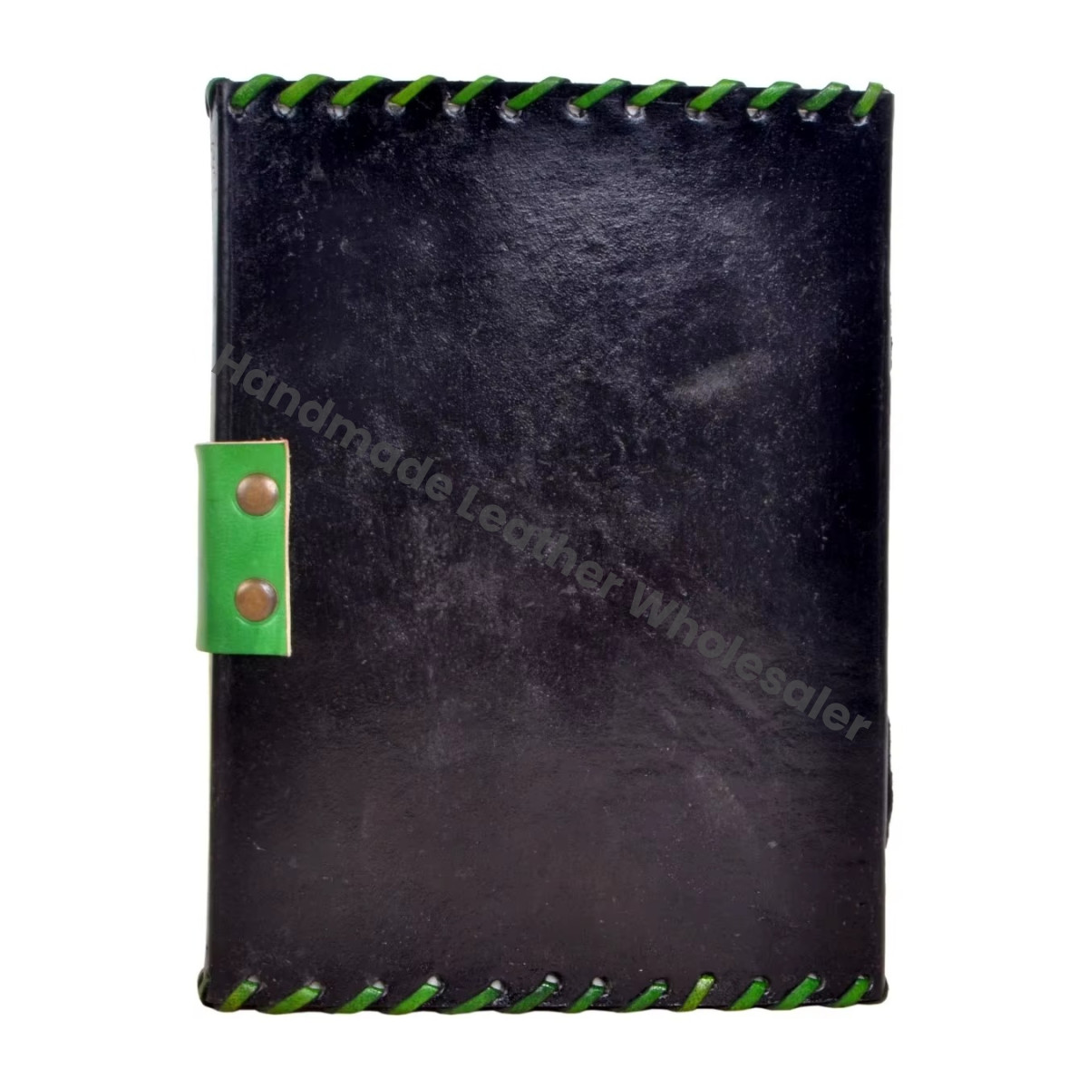 Vintage Skull Journal Handmade Green Black Leather Hardcover Large Recyclable Paper Custom Logo Notebooks Woman Sketchbook