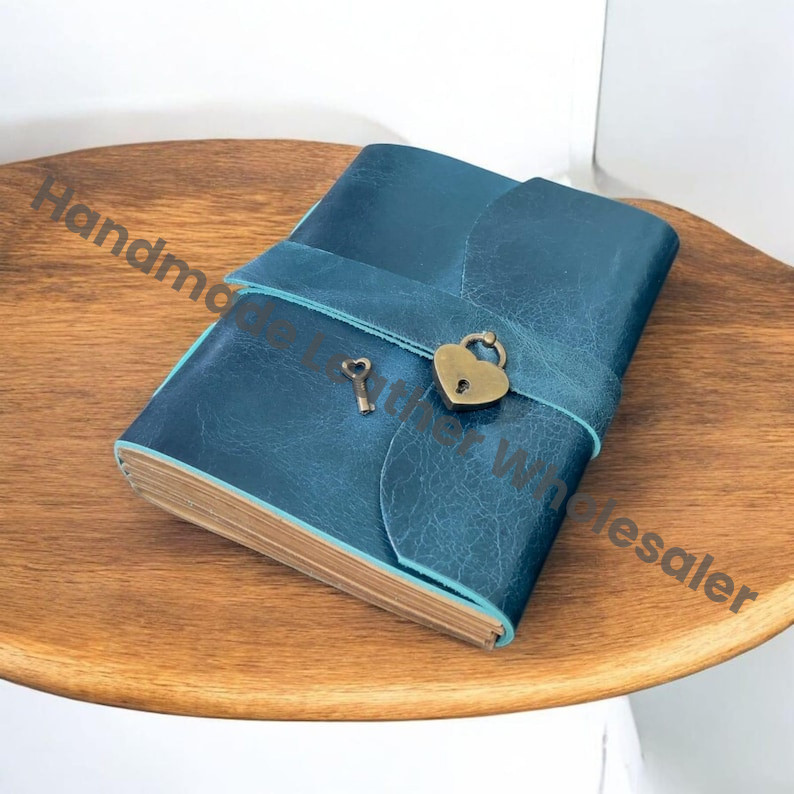 Vintage Style Handmade Leather Diary – Antique Lock Journal with Handmade Pages | Writing & Sketch Notebook