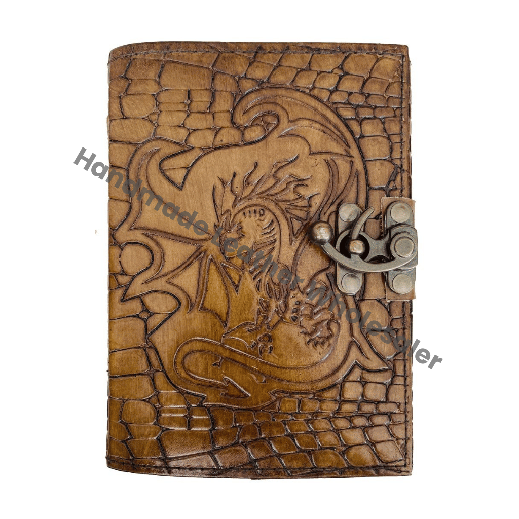 Vintage Women Sketchbook Dragon Large Book Shadows Crocodile Style Printed Journal Spiral Charcoal Cover for Gift Deckle Old