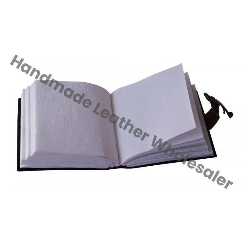 Wholesaler Leaf Embossed Double Color Leather Hard Cover Leather Journal Brown Handmade Eco-friendly Paper Custom Logo